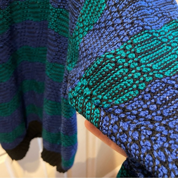 Grandpa Cosby Sweater Mens XL Relaxed Knit 90s Pullover Navy Green Cabincore - Picture 14 of 16